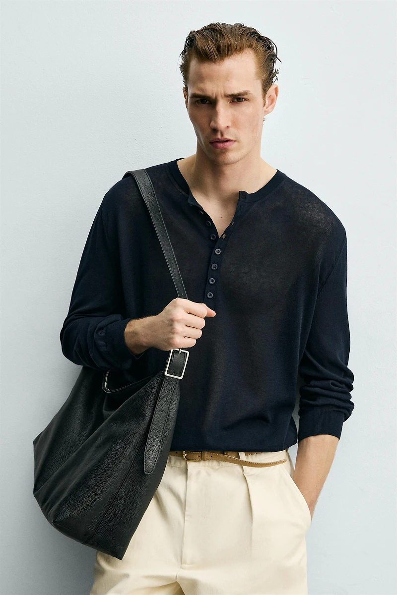 TEXTURED HENLEY JUMPER