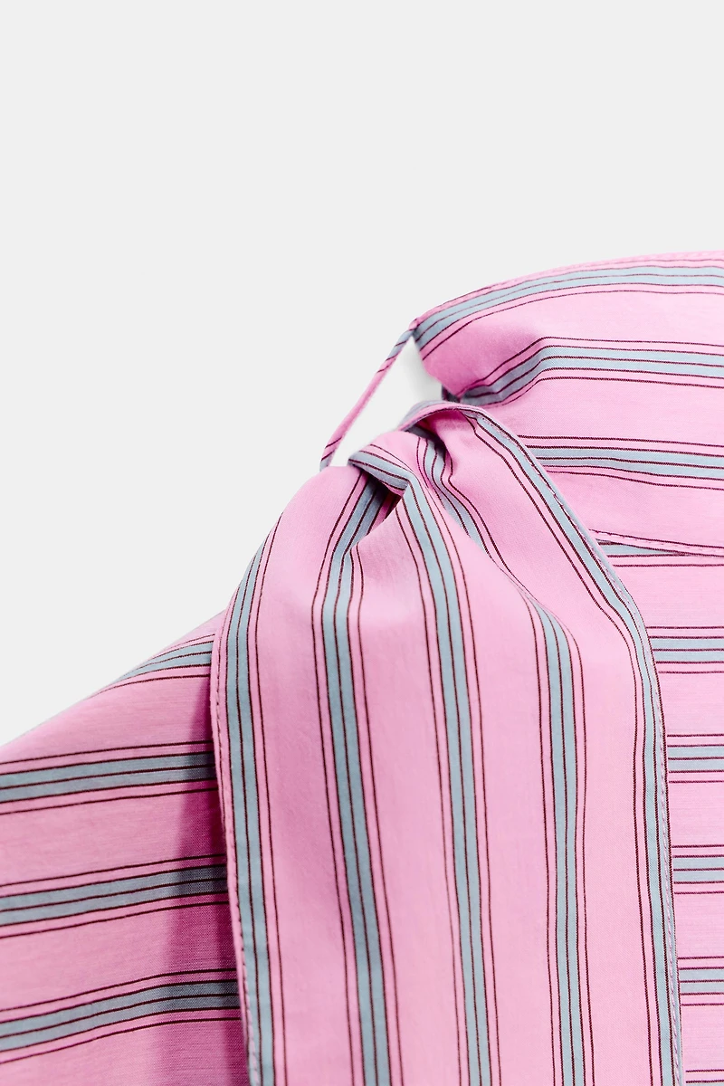 ZW COLLECTION STRIPED FROG FASTENING SHIRT