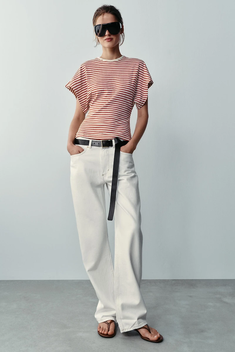 WIDE SLEEVE STRIPED T-SHIRT