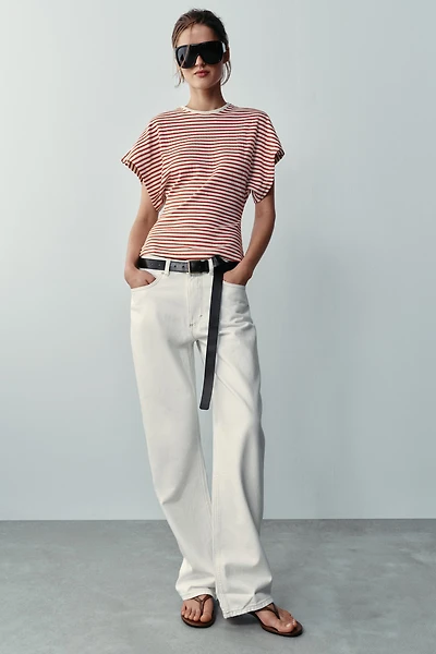WIDE SLEEVE STRIPED T-SHIRT