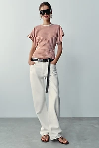 WIDE SLEEVE STRIPED T-SHIRT