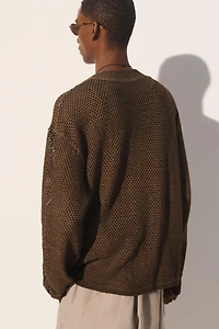 RELAXED FIT CROCHET CARDIGAN