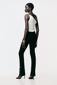 FLARE LEGGINGS WITH BOTTOM BUTTONS