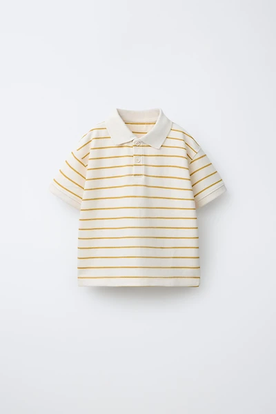 STRIPED PRINT POLO SHIRT