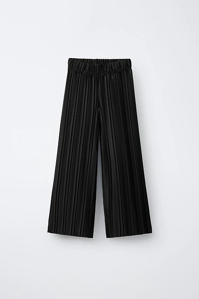 PANTALON PLISSÉ À JAMBES LARGES