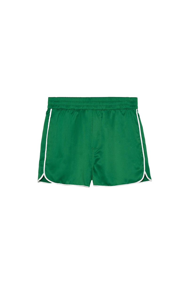 SATIN SHORTS WITH CONTRAST TRIM