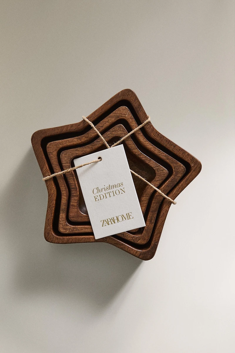 PACK BOLS EN BOIS ÉTOILE NOËL (LOT DE 3)