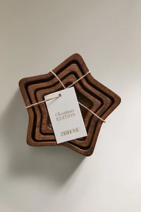 PACK BOLS EN BOIS ÉTOILE NOËL (LOT DE 3)