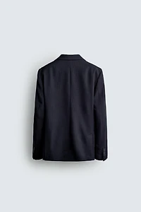 100% WOOL PLAID REGULAR FIT BLAZER