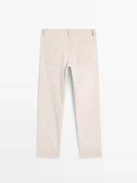 Relaxed fit corduroy denim-effect trousers