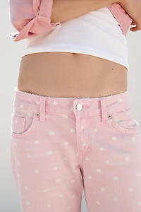 TRF WIDE LEG LOW RISE POLKA DOT JEANS