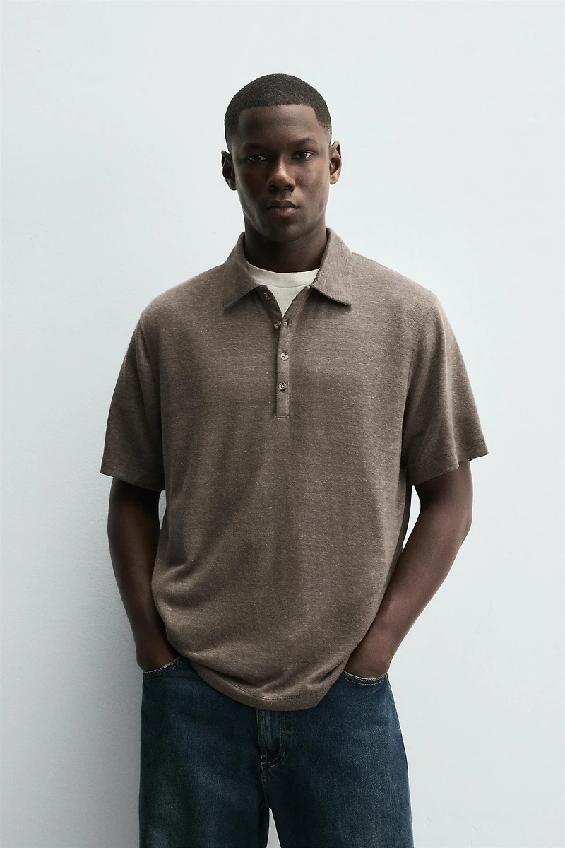 HEMP VISCOSE POLO SHIRT