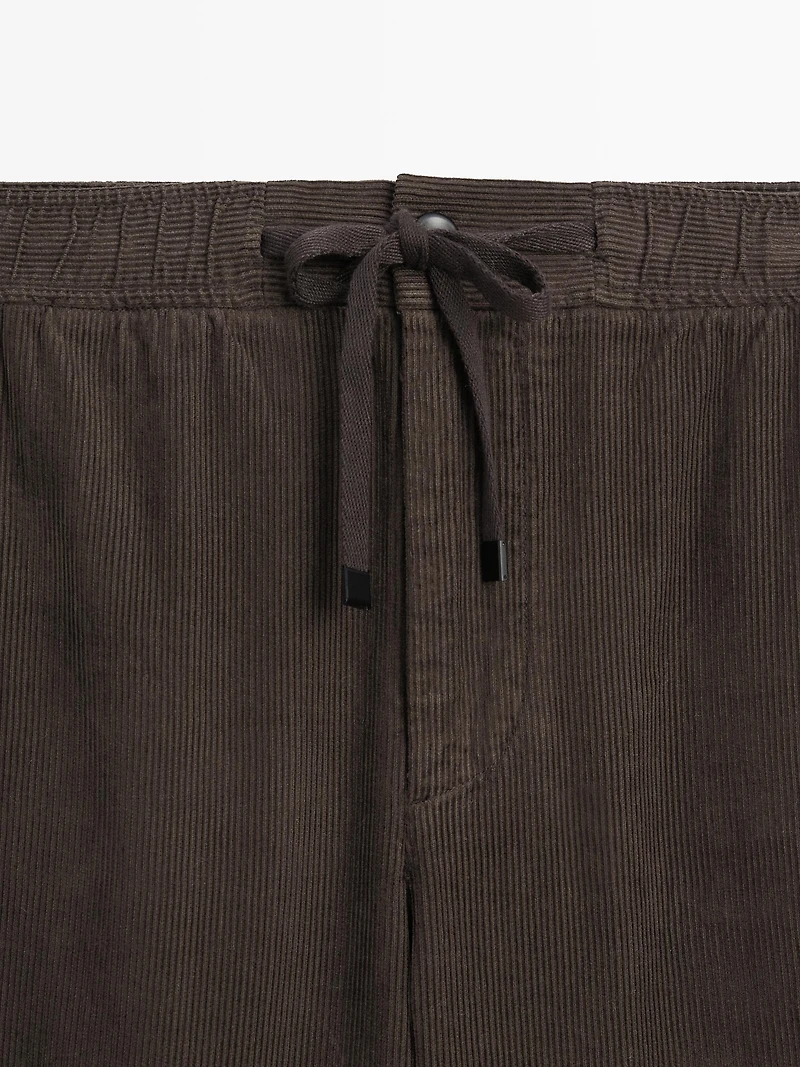 Corduroy jogger fit trousers