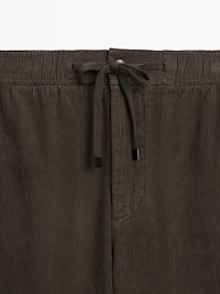 Corduroy jogger fit trousers