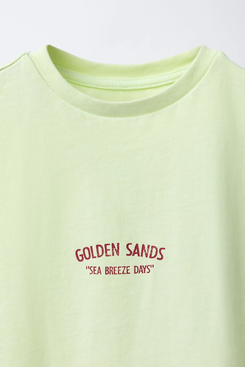 TEXT SLEEVELESS T-SHIRT