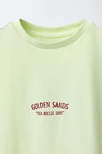 TEXT SLEEVELESS T-SHIRT