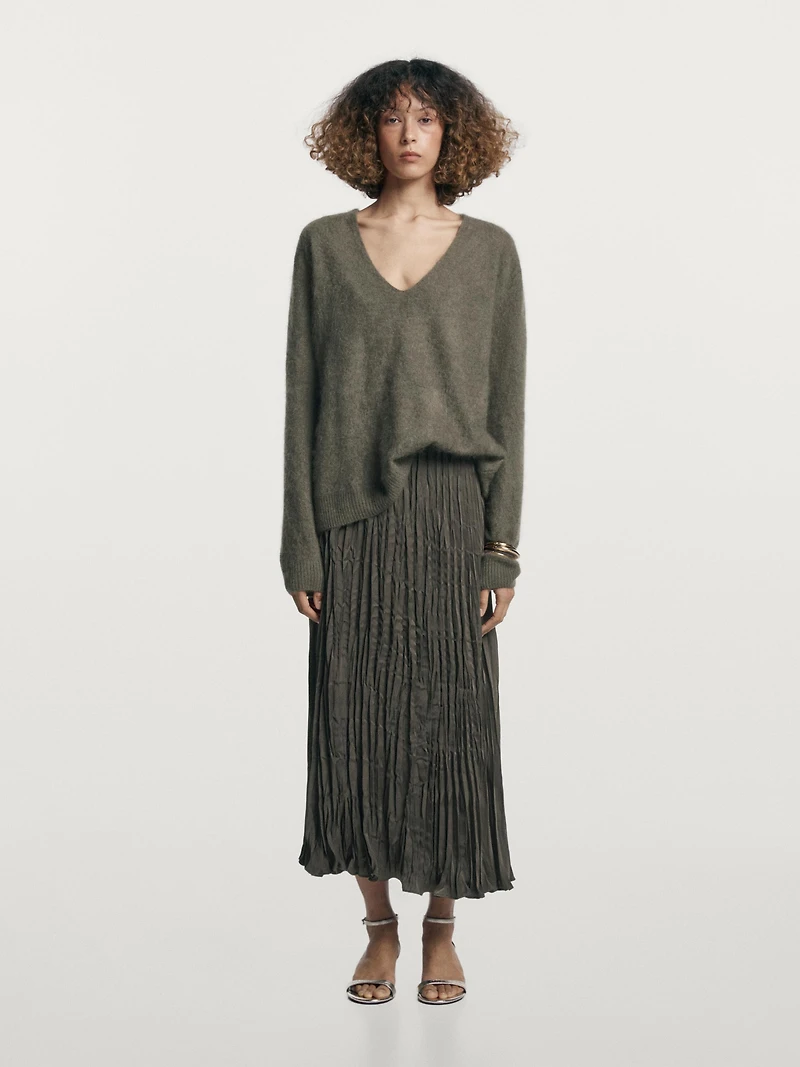 Long flowing pleated skirt