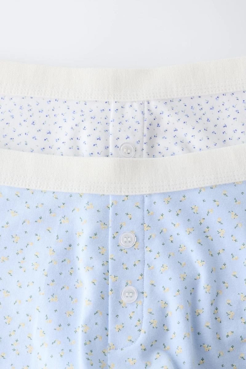 9-14 YEARS/ TWO-PACK OF FLORAL BOXERS