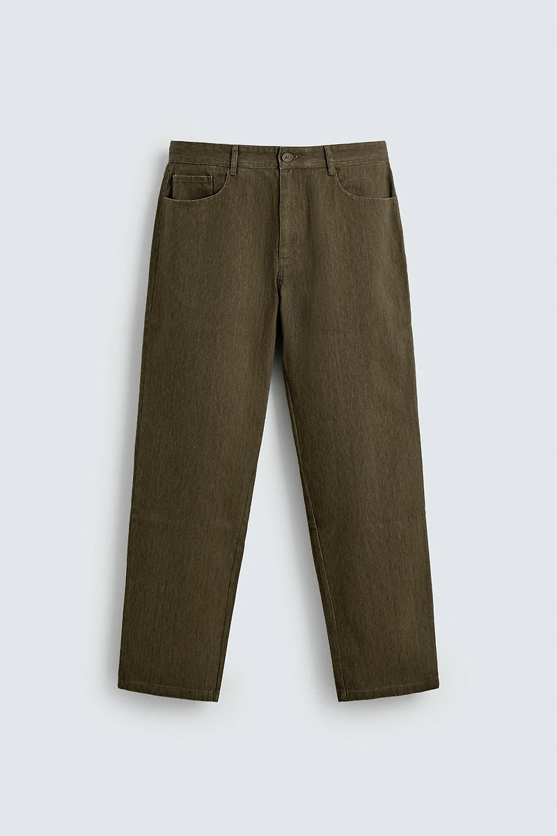 TEXTURED COTTON PANTS