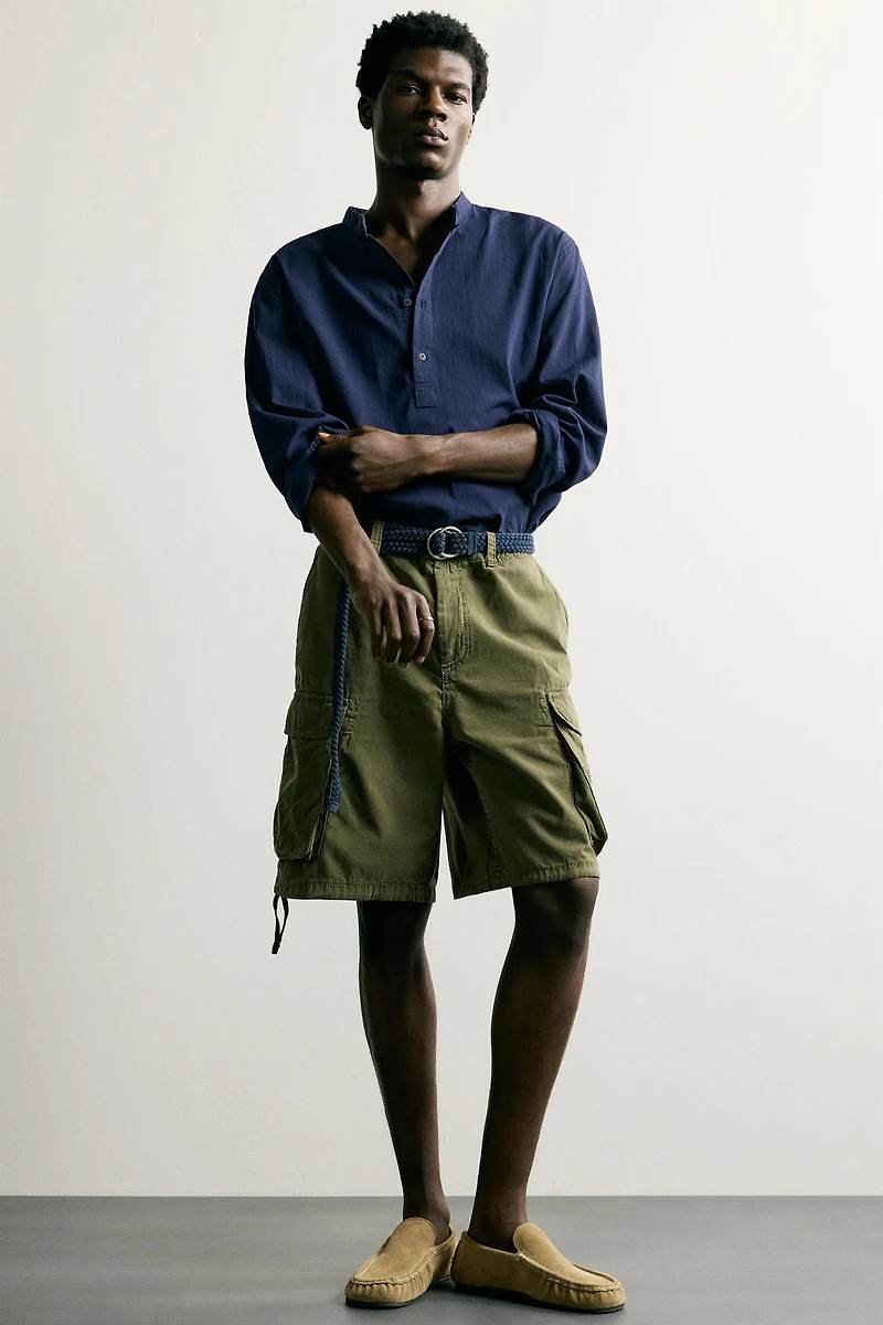 WRINKLED EFFECT POLO SHIRT