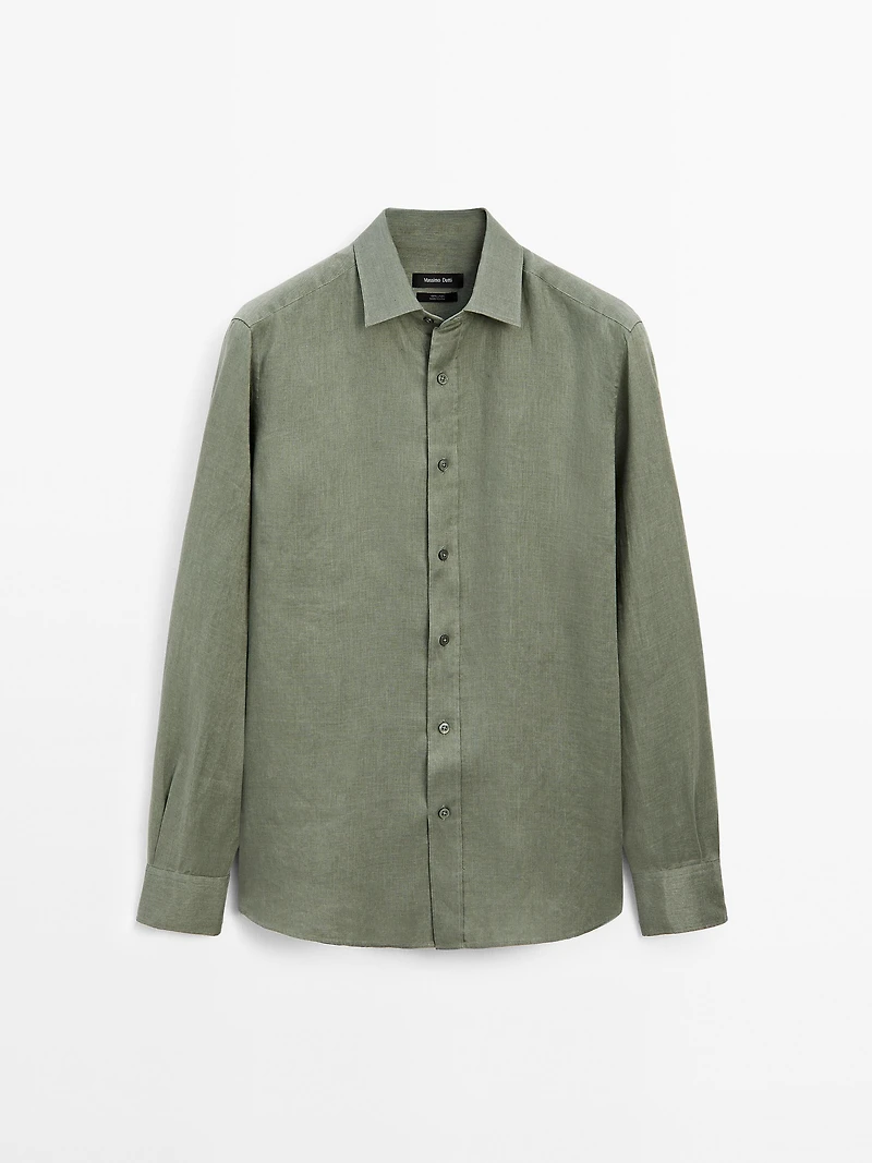 100% linen slim fit shirt