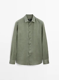 100% linen slim fit shirt