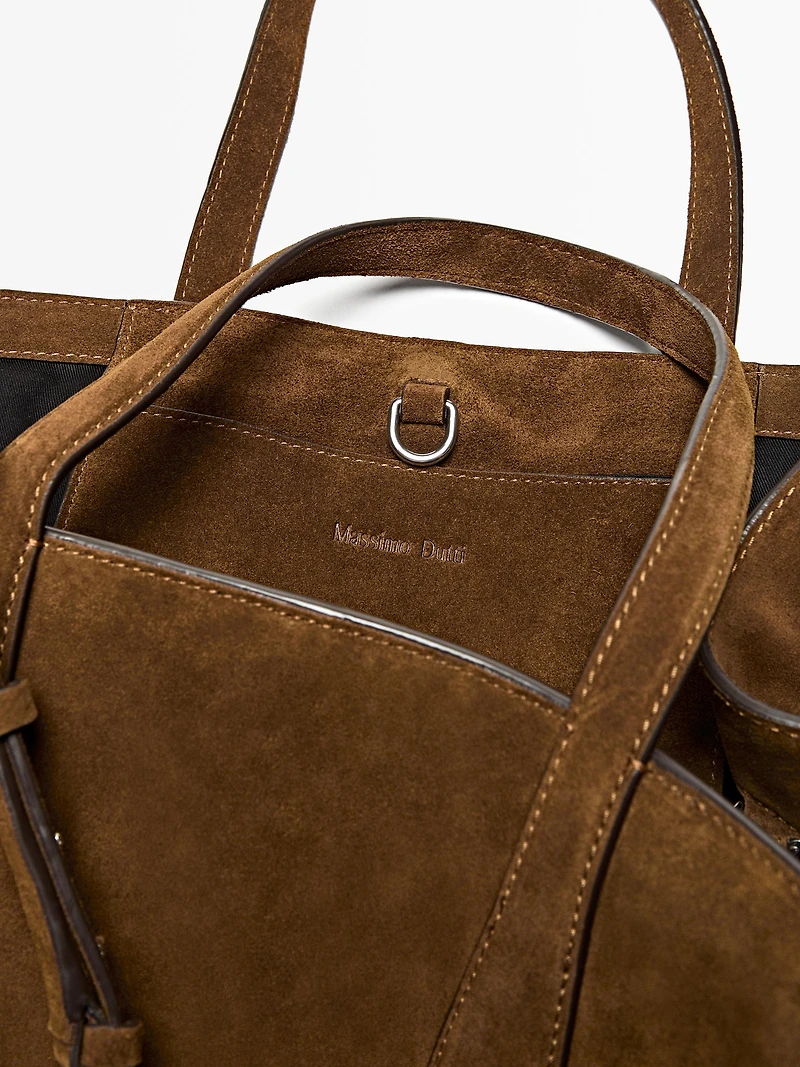 Split suede medium icon bag
