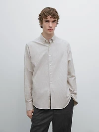 100% cotton striped Oxford shirt