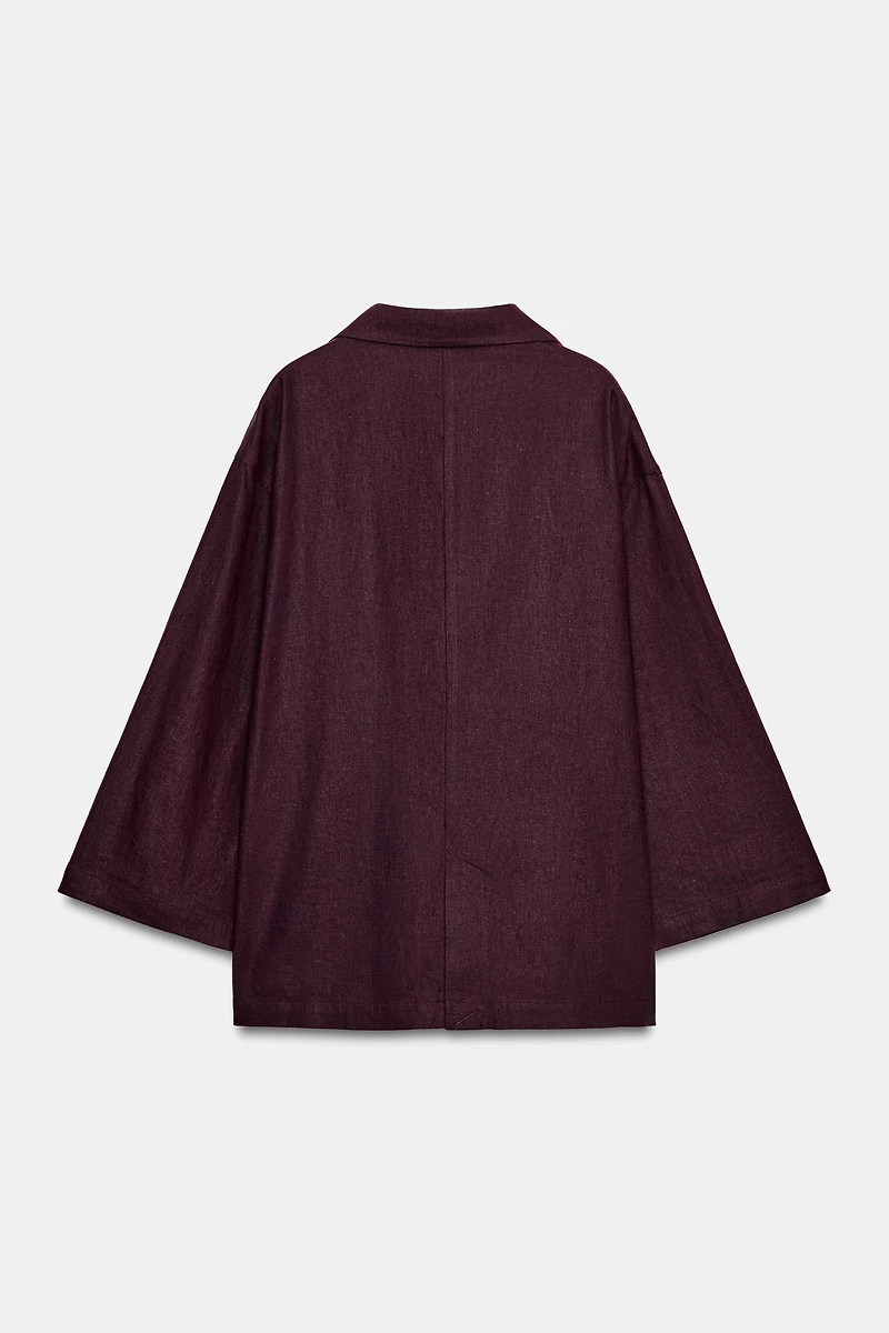 LINEN BLEND DOUBLE BREASTED BLAZER