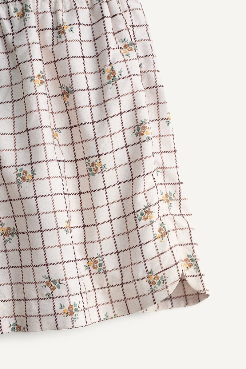 PLAID AND FLORAL LIMITED EDITION SWIM SHORTS