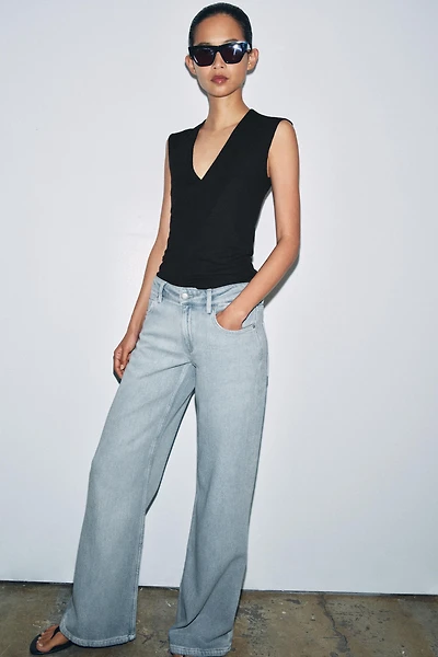 ZW COLLECTION LOW-RISE WIDE LEG JEANS