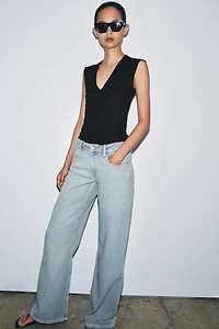 ZW COLLECTION LOW-RISE WIDE LEG JEANS