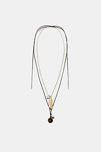 PACK OF 2 TEARDROP CORD NECKLACES