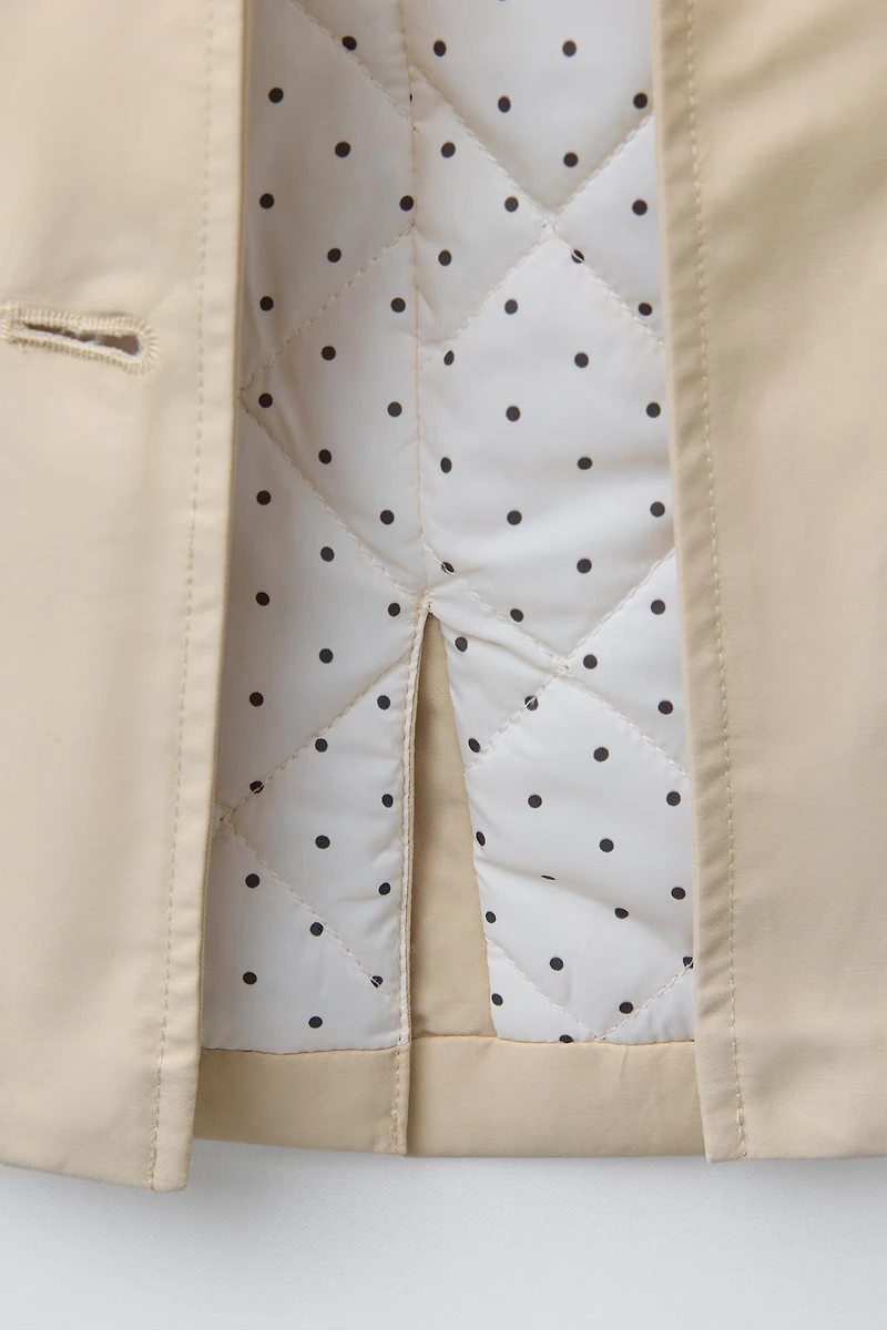 QUILTED BELTED TRENCH COAT