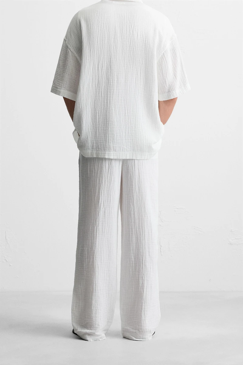 CRINKLED EFFECT PANTS