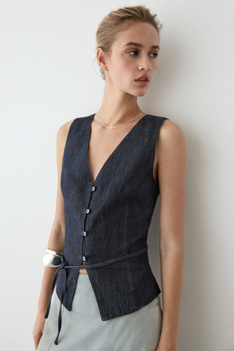 Total look denim vest