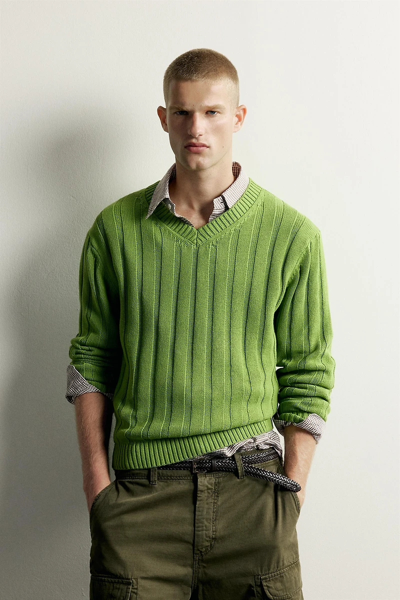 RELAXED FIT RIBBED SWEATER