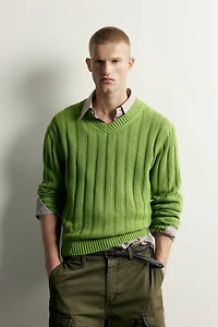 RELAXED FIT RIBBED SWEATER