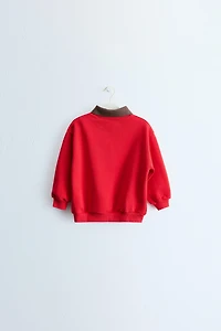 ZARA TIMELESS - TEXT PRINT POLO SWEATSHIRT