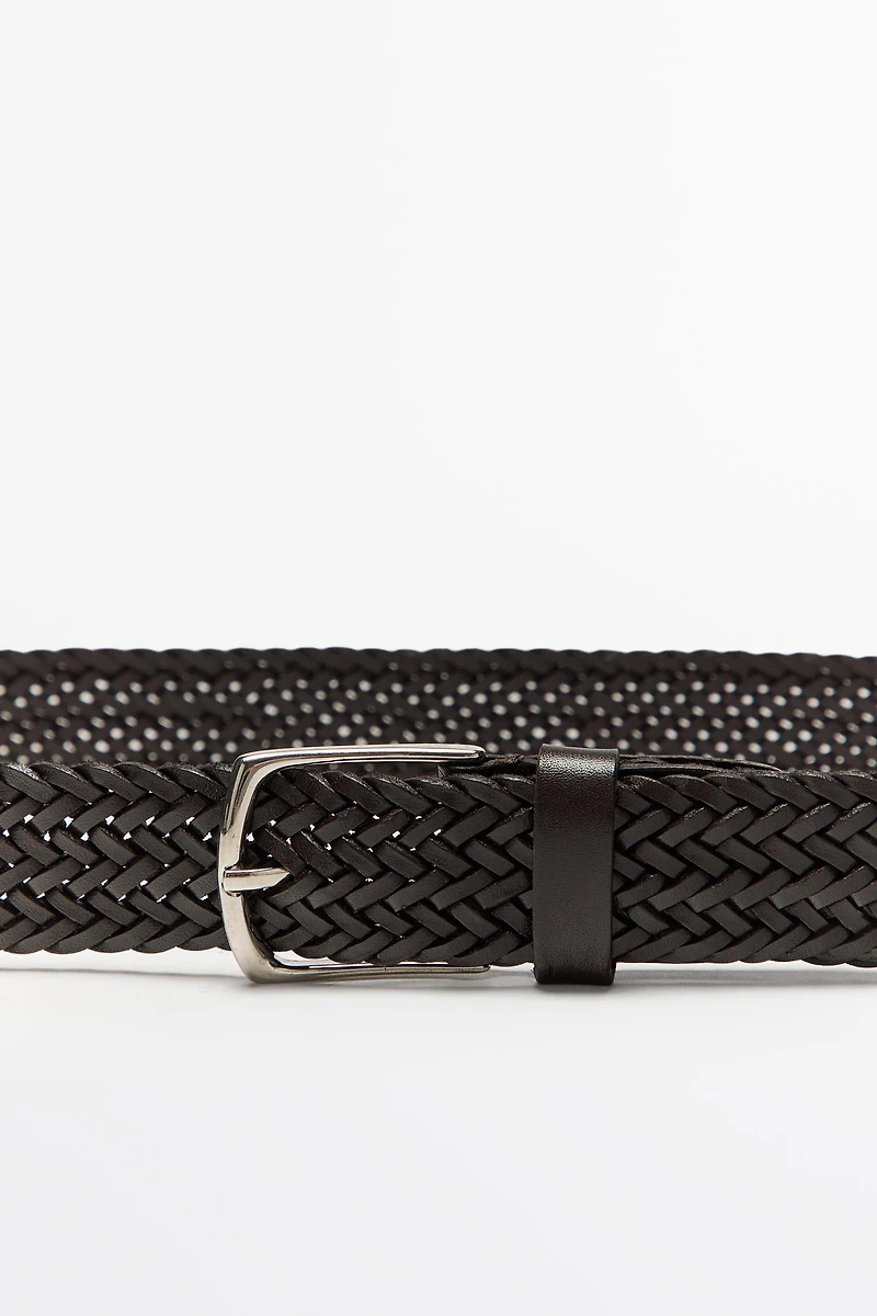 Braided nappa leather belt