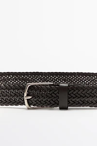Braided nappa leather belt