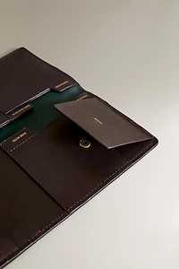 LEATHER TRAVEL ORGANIZER WALLET