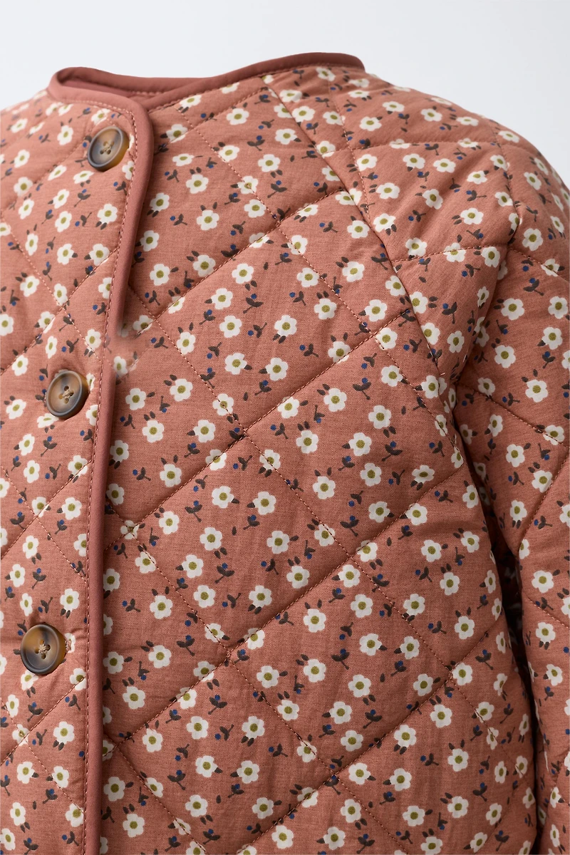 FLORAL PRINT NYLON JACKET