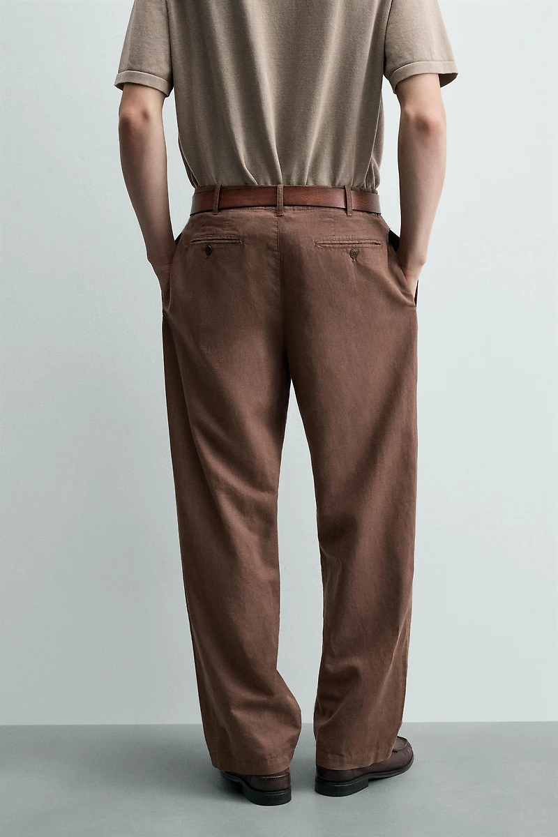 HEMP AND COTTON RELAXED FIT PANTS