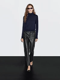 Nappa leather five-pocket trousers