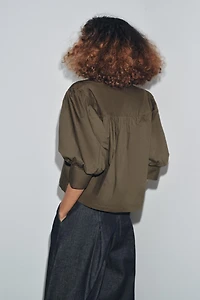 ZW COLLECTION POPLIN BALLOON SLEEVE SHIRT