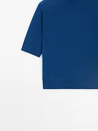 Cotton blend knit sweater