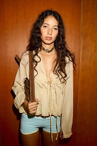 EMBROIDERED GAUZE SHIRT