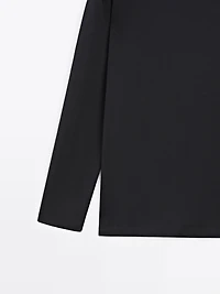 Long sleeve medium weight cotton T-shirt