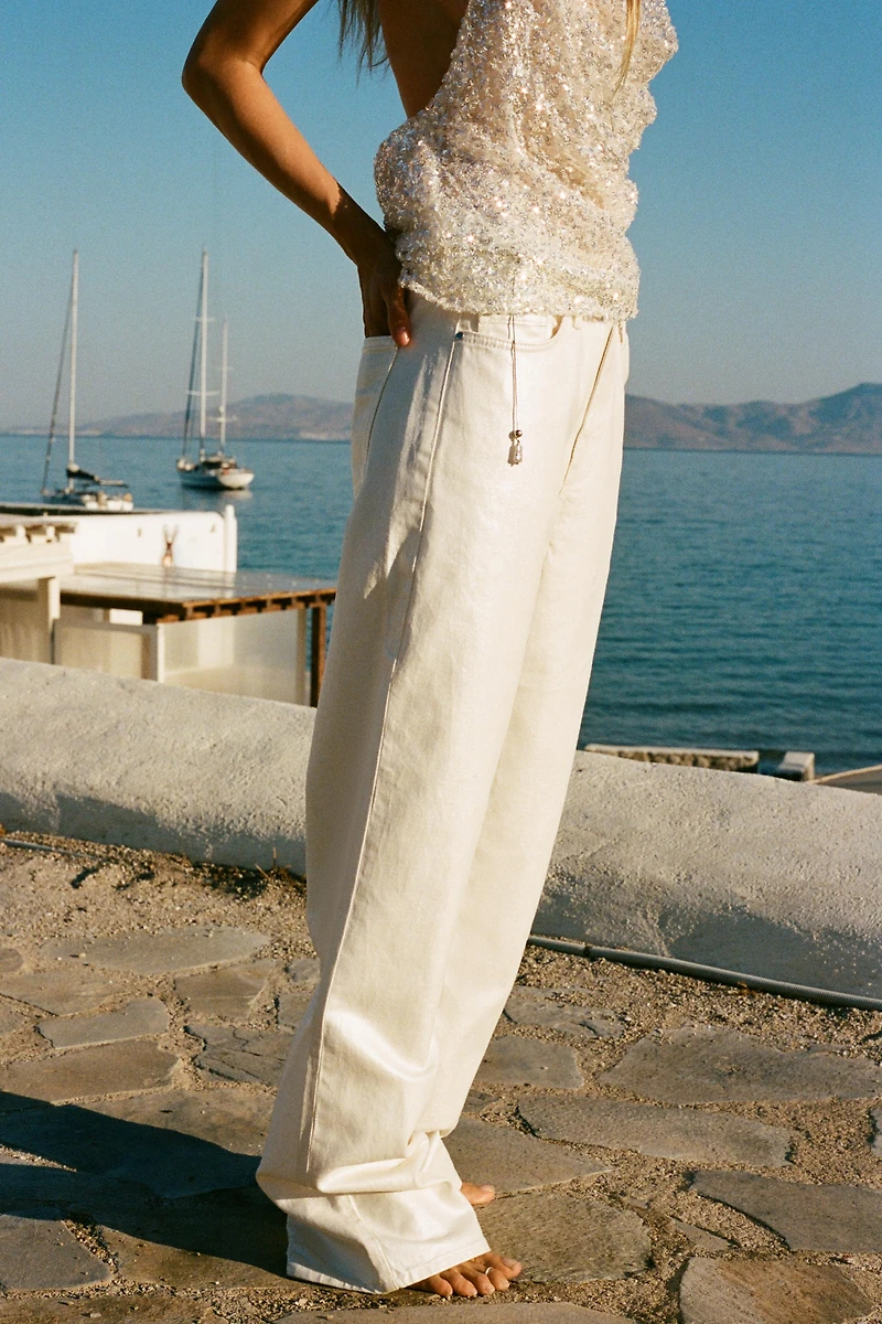 Z1975 PEARLESCENT BELTED JEANS